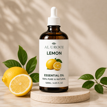 Al Urooj Lemon Essential Oil – 100% Pure & Natural Cold-Pressed Lemon Oil (120ml)