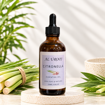 AL UROOJ Citronella Essential Oil 120ml – 100% Pure & Natural for Aromatherapy, Diffusers & Skincare